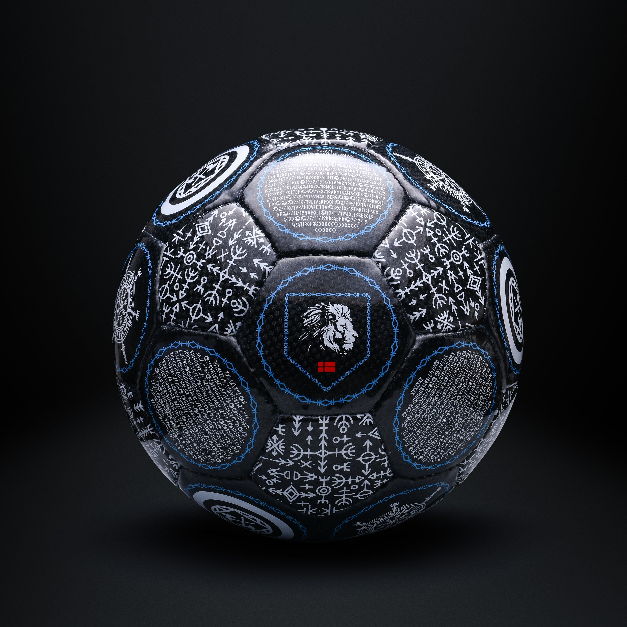 Erling Haaland Blue Frost limited edition size 5 collectible football on display