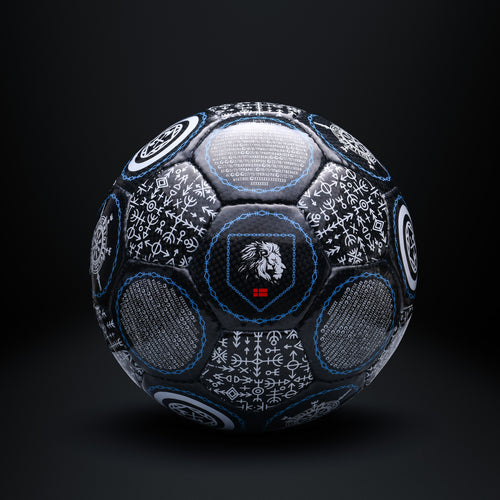 Erling Haaland Blue Frost limited edition size 5 collectible football on display