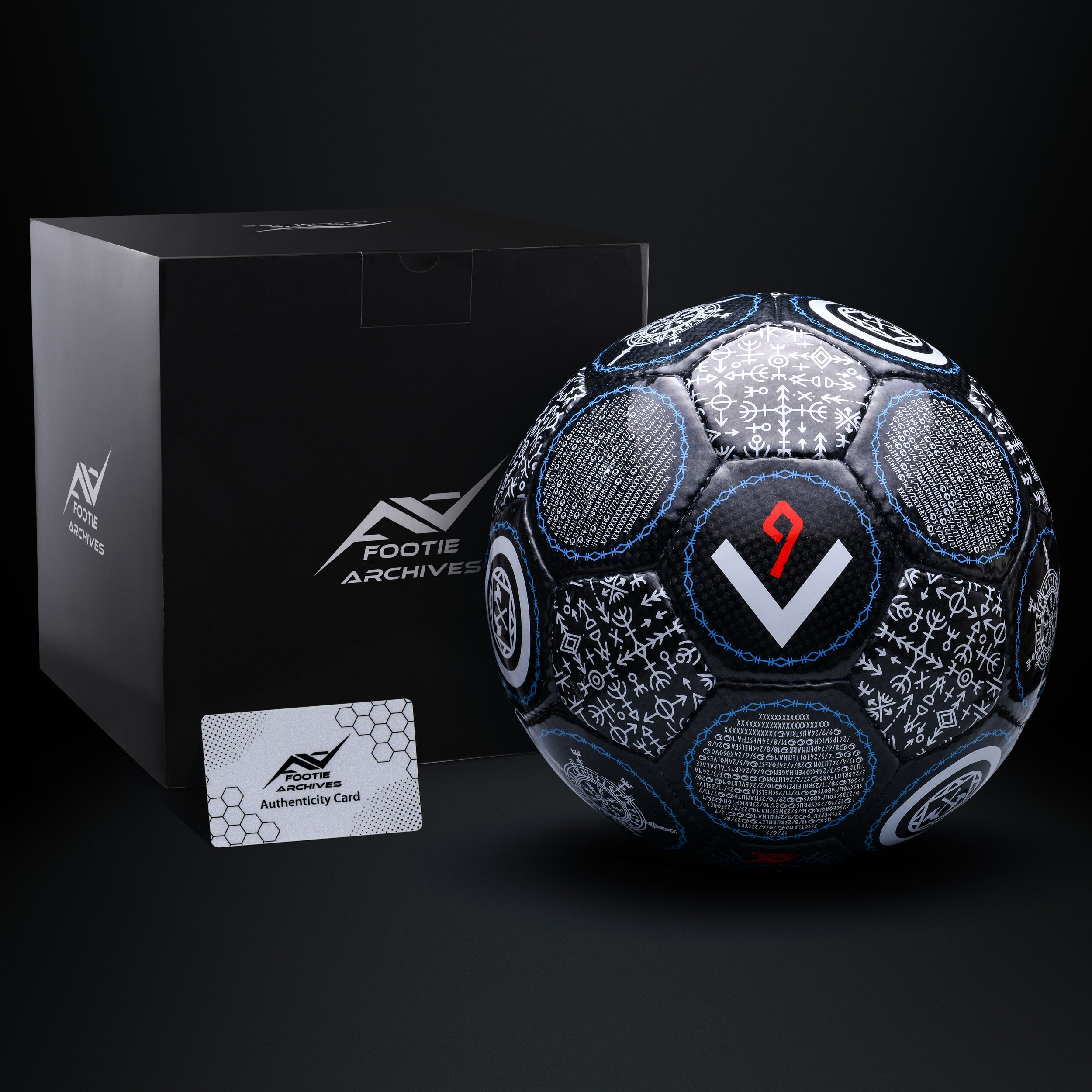 Erling Haaland Blue Frost limited edition size 5 collectible football on display with gift box and authenticity card 