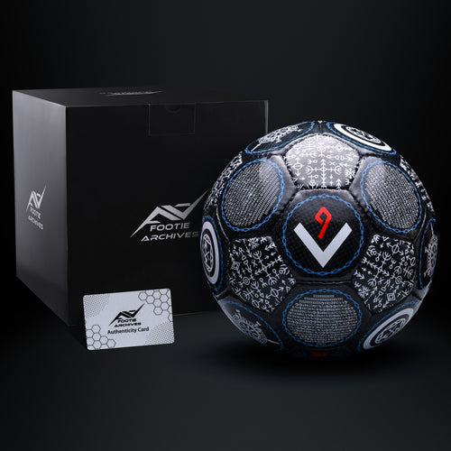 Erling Haaland Blue Frost limited edition size 5 collectible football on display with gift box and authenticity card 