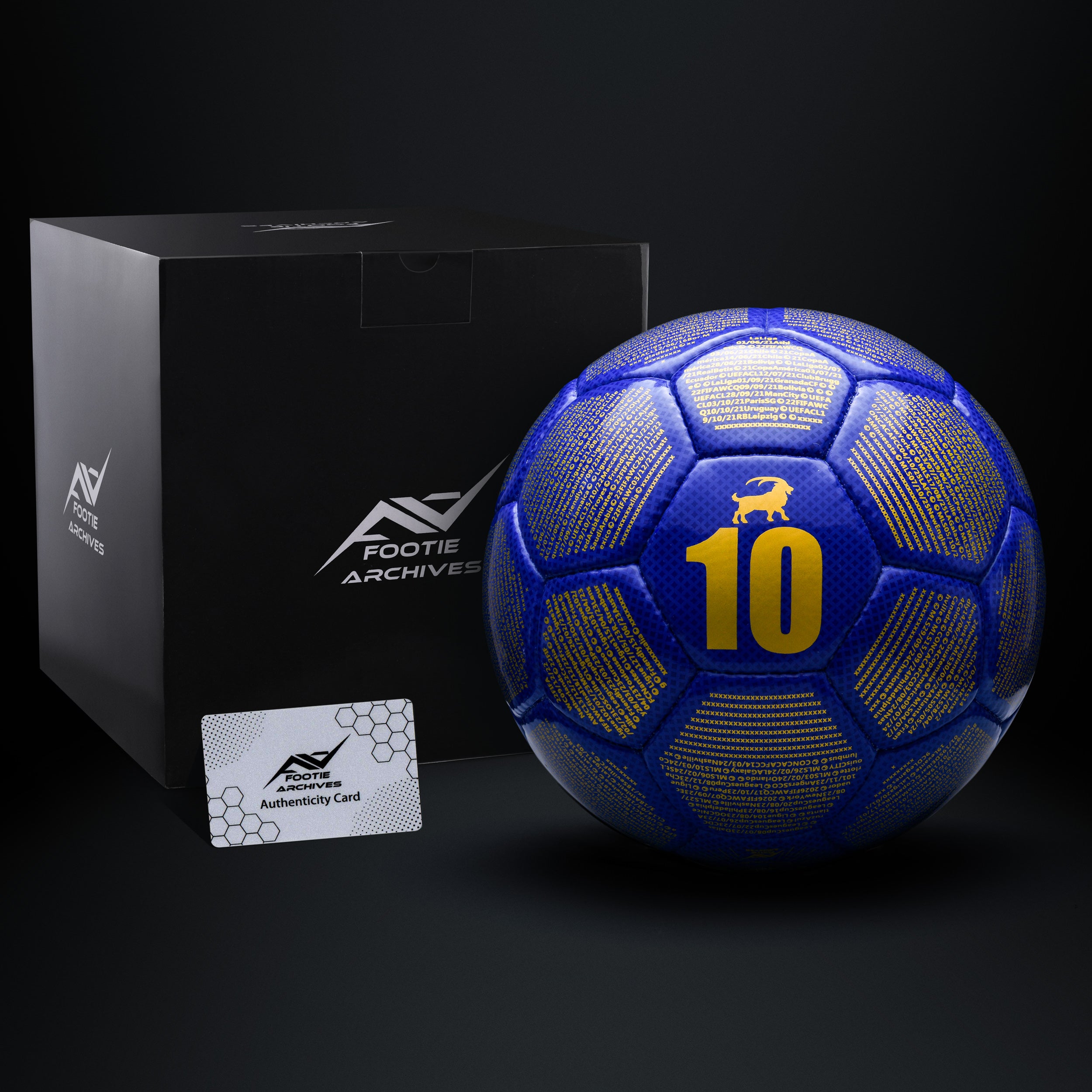 Lionel Messi La Pulga The GOAT limited edition size 5 collectible football on display with gift box and authenticity card 