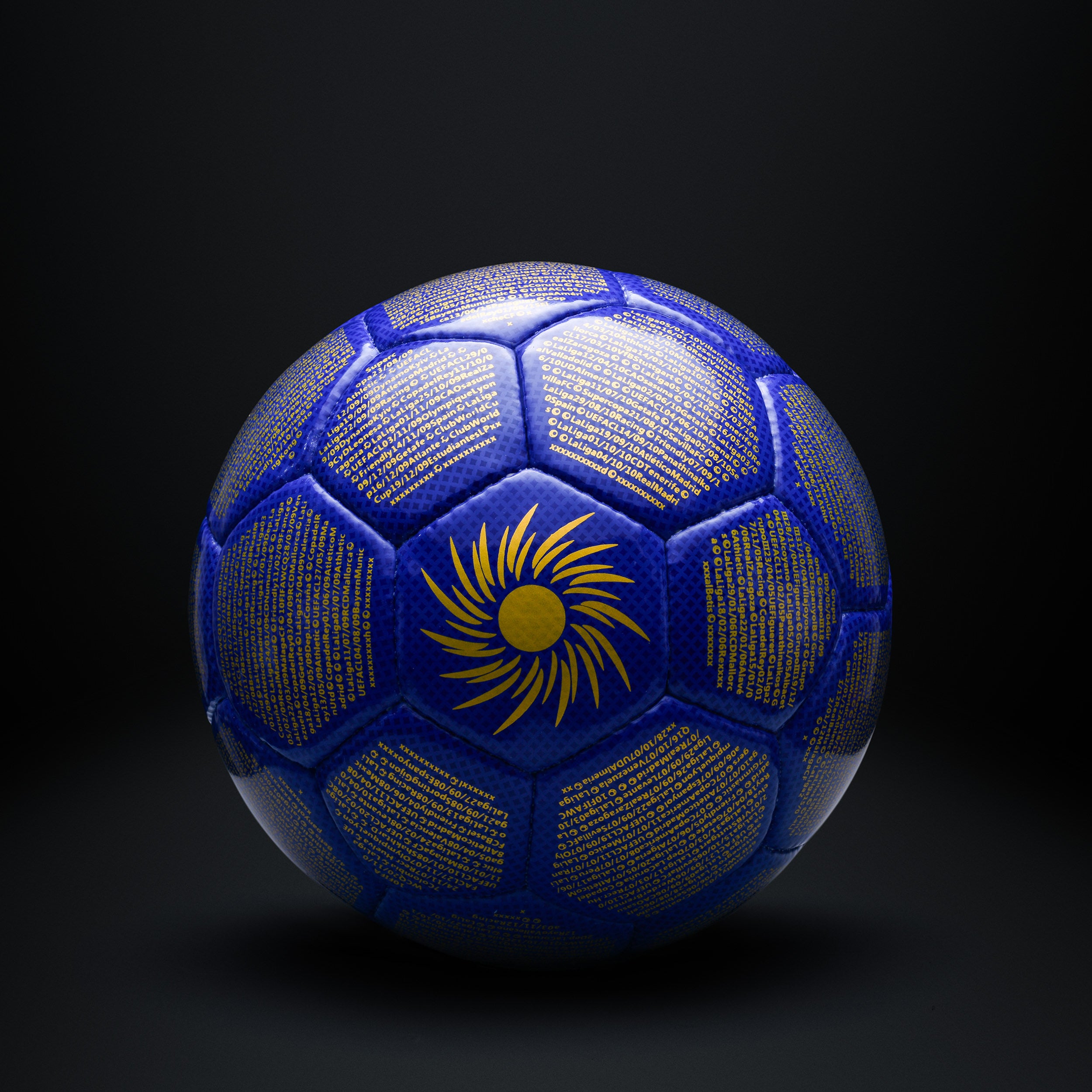 Lionel Messi La Pulga The GOAT limited edition size 5 collectible football on display