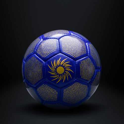 Lionel Messi La Pulga The GOAT limited edition size 5 collectible football on display