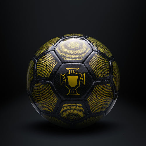 Cristiano Ronaldo SIU The GOAT limited edition size 5 collectible football on display