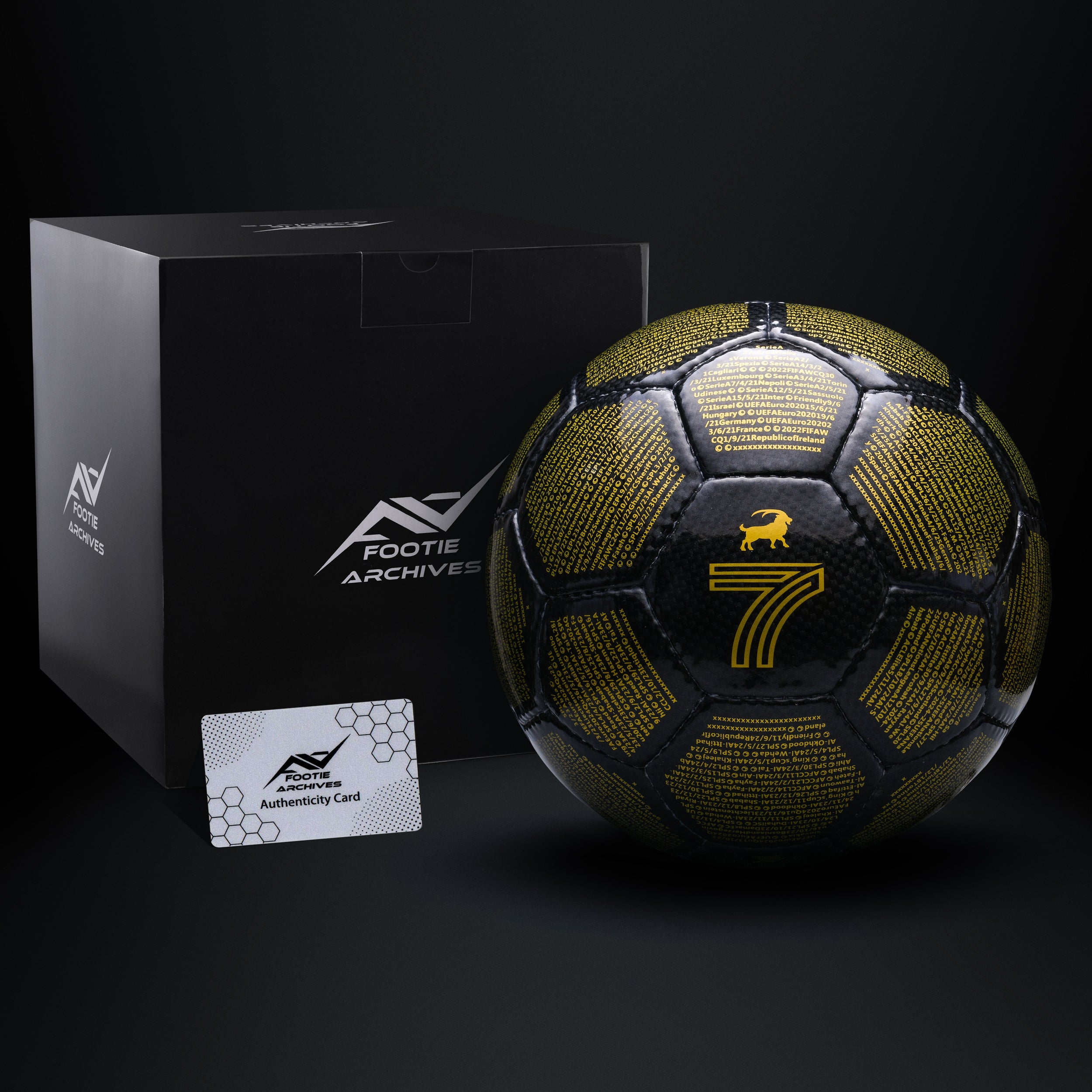 Cristiano Ronaldo SIU The GOAT limited edition size 5 collectible football on display with gift box and authenticity card 