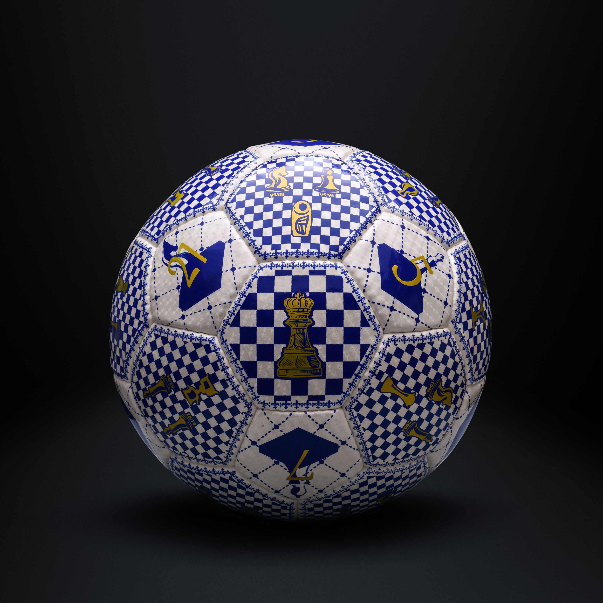 Zinedine Zidane Chess Master ZZ Edition limited edition size 5 collectible football on display