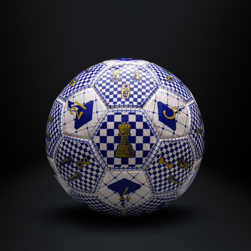 Zinedine Zidane Chess Master ZZ Edition limited edition size 5 collectible football on display