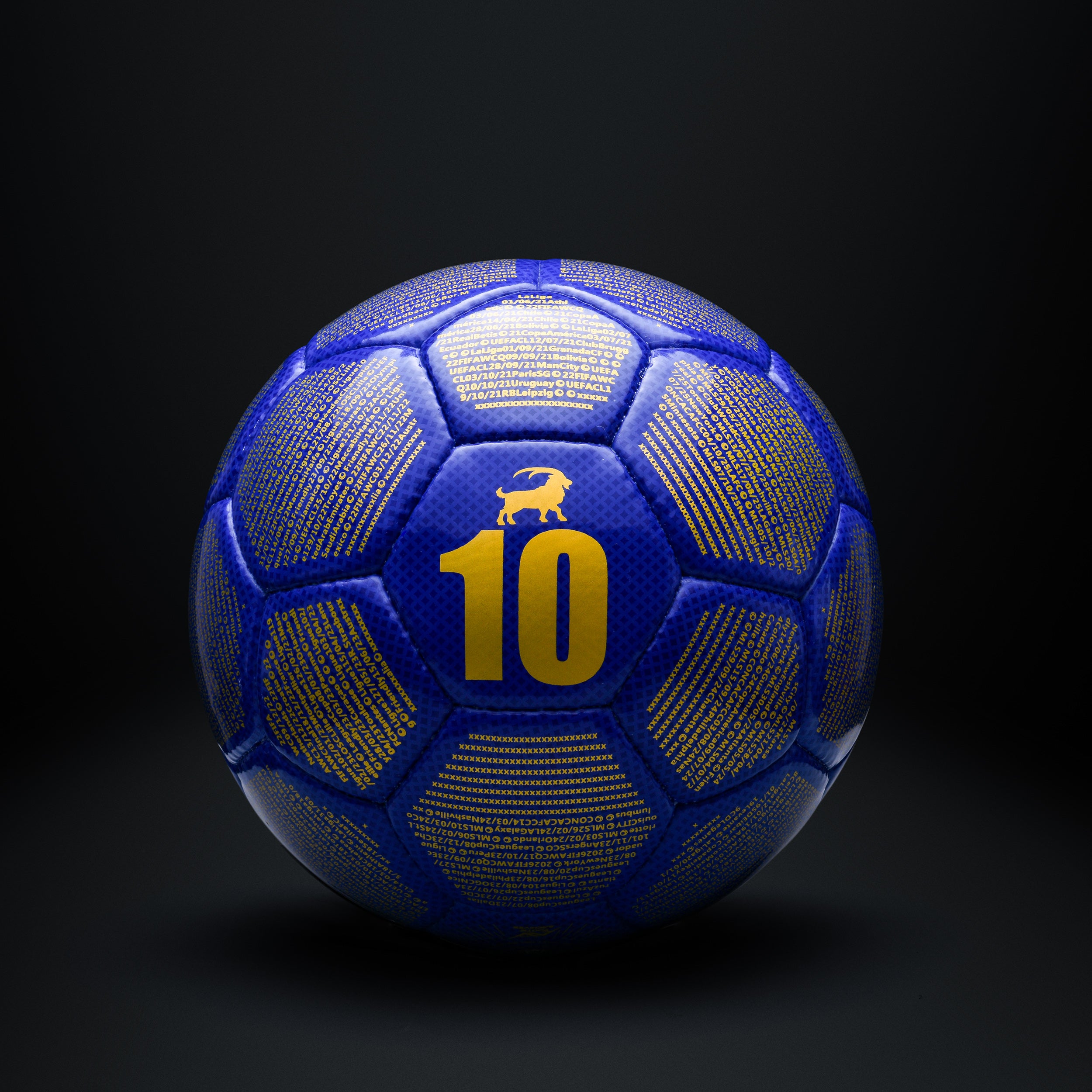 Back view of Lionel Messi La Pulga size 5 football showing panel finish