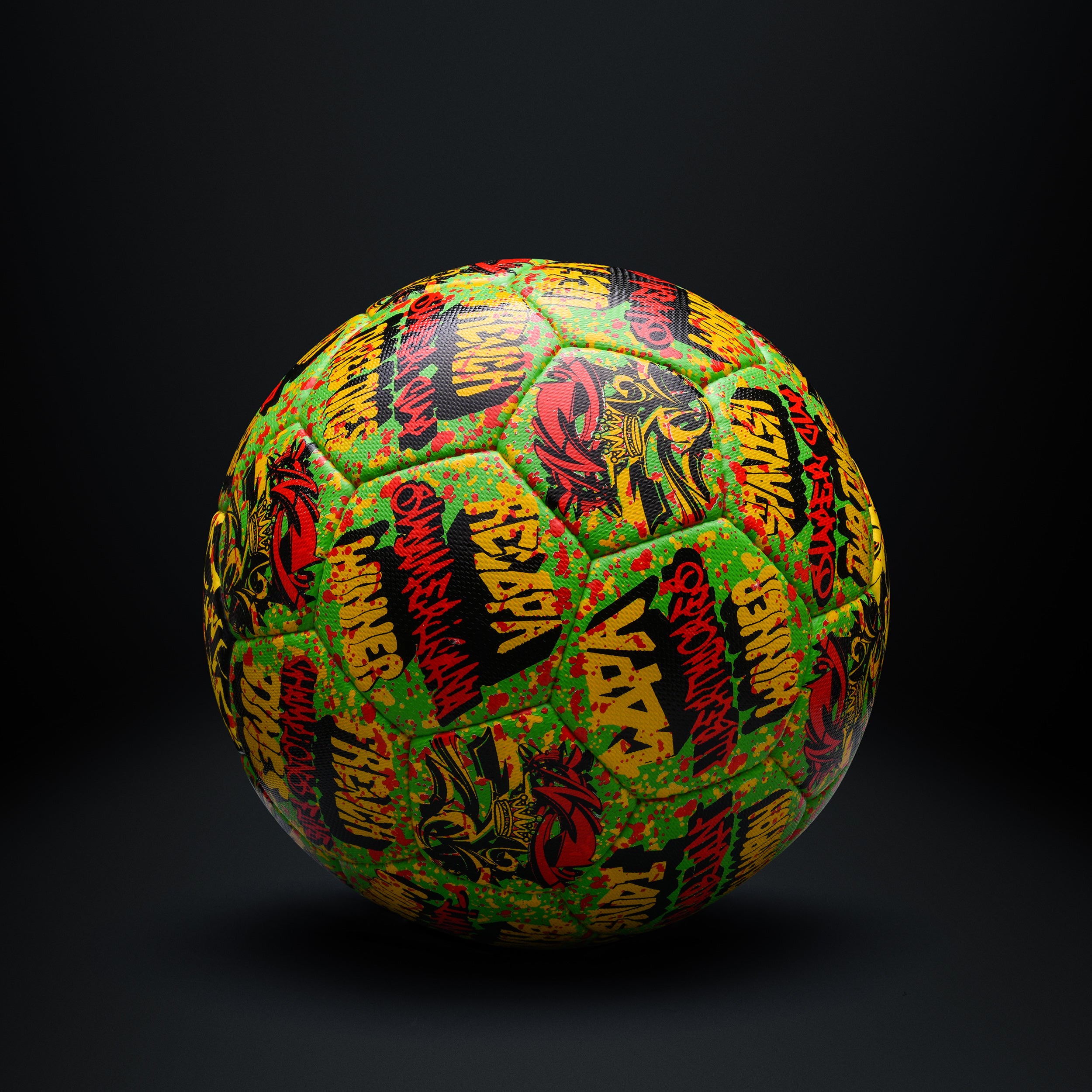 Side view of Neymar Jr The Brazilian Prince size 5 football showing texture and design